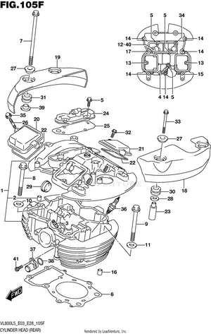 Cylinder Head (rear) (vl800bl5 E28) Schematic