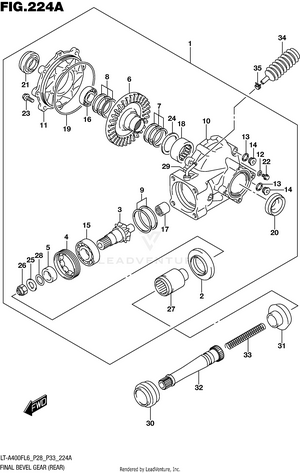 Final Bevel Gear (rear) Schematic