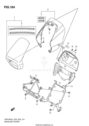 Headlamp Cover (vzr1800zl4 E28) Schematic