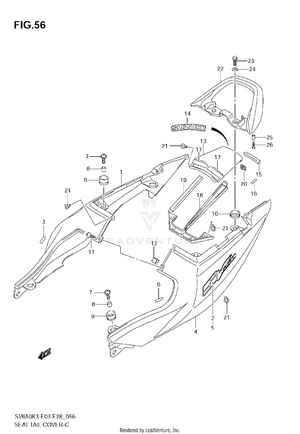 Seat Tail Cover (sv650k3) Schematic