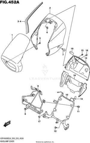 Headlamp Cover (for Bbd)  (vzr1800bzl6 E28) Schematic