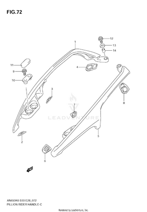 Pillion Rider Handle (an650k6/k7/k8/k9) Schematic