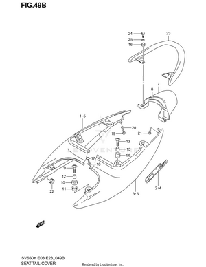Seat Tail Cover (model K2) Schematic