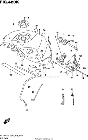 Fuel Tank (gsx-r1000al8 E33) (for Ykv) Schematic