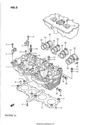 Cylinder Head (model J/k) Schematic