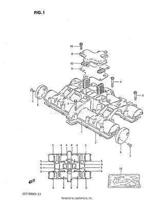 Cylinder Head Cover (gs1100gkz/gk2) Schematic