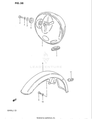 Housing Headlamp - Front Fender Schematic
