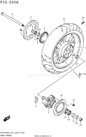 Rear Wheel (dl650am2 E03) Schematic
