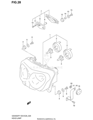 Headlamp (model W/x/y/k1/k2) Schematic