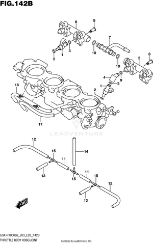 Throttle Body Hose/joint (gsx-r1000l6 E28) Schematic