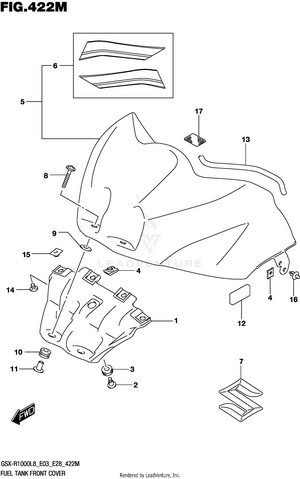 Fuel Tank Front Cover (gsx-r1000rzl8 E28) Schematic