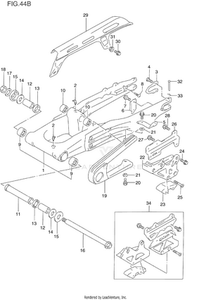 Rear Swinging Arm (model R/s) Schematic