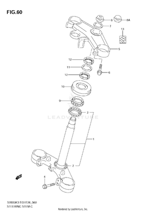 Steering Stem (sv650sk3/sk4/sk5/sk6/sk7/sak7) Schematic