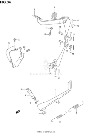 Prop Stand - Rear Brake Schematic