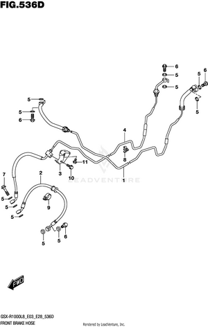 Front Brake Hose (gsx-r1000al8 E28) Schematic