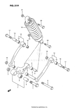 Rear Cushion Lever (model K/l/m/n/p/r/s/t) Schematic