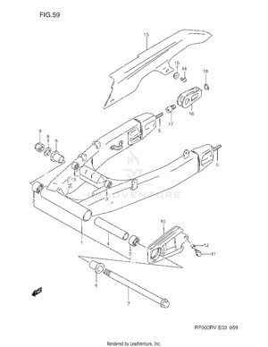Rear Swinging Arm (model R/s) Schematic