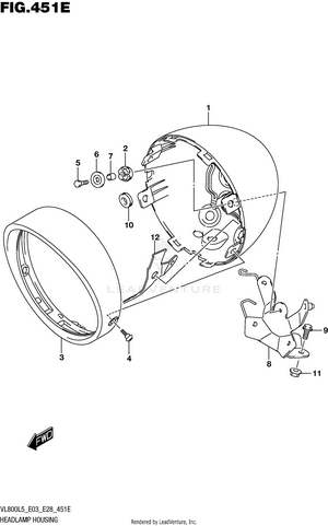 Headlamp Housing (vl800tl5 E33) Schematic