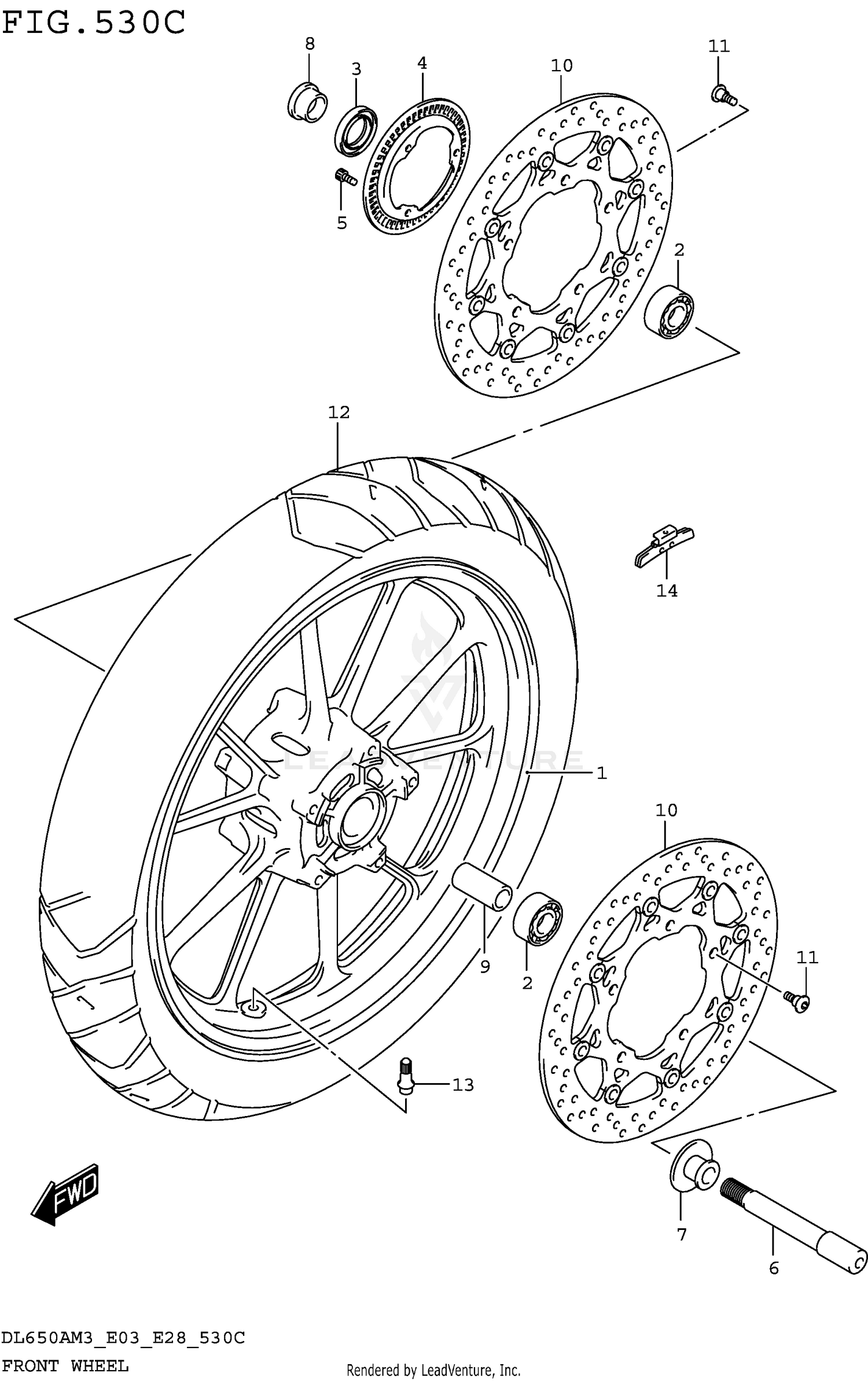 FRONT WHEEL (DL650AM3E33)