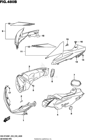 Air Intake Pipe (gsx-r750) Schematic