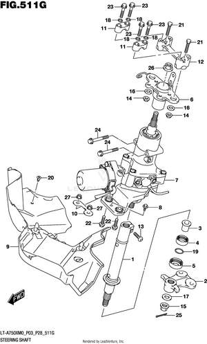 Steering Shaft (lt-a750xpzm0 P03) Schematic