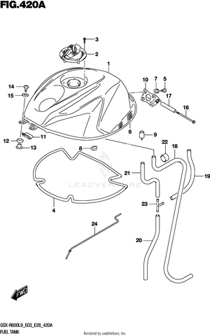 Fuel Tank (gsx-r600l9 E03) Schematic