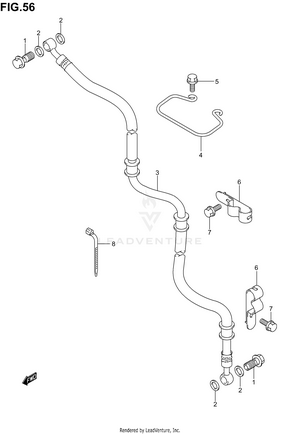 Front Brake Hose (model K3) Schematic