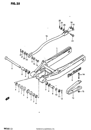 Rear Swinging Arm (model Z) Schematic