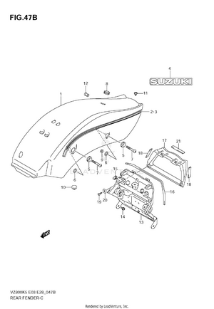 Rear Fender (vz800zk8/zk9) Schematic