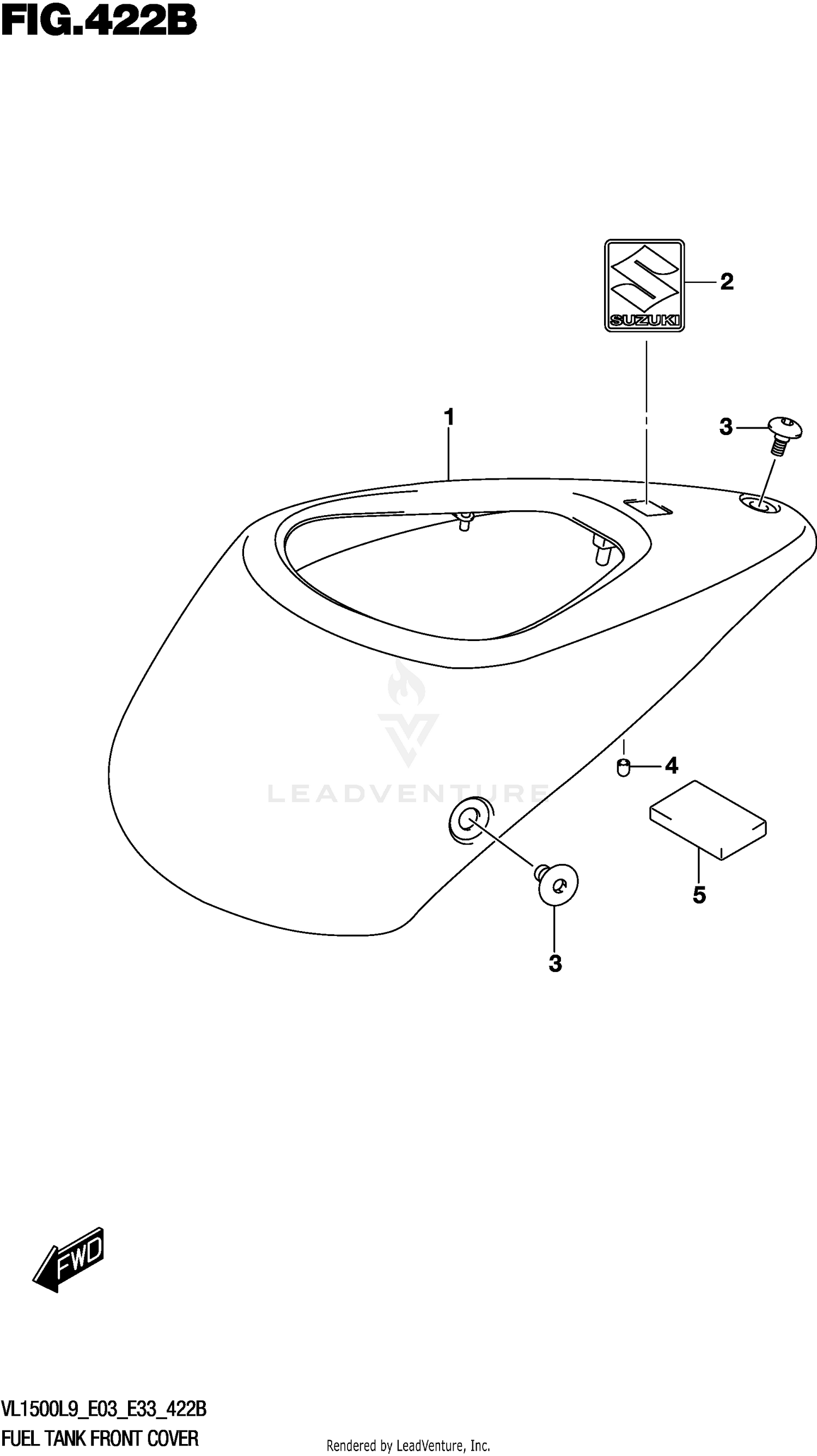 FUEL TANK FRONT COVER (VL1500BL9 E33)