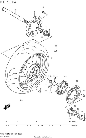 Rear Wheel (gsx-r750z:(e03,e28,e33)) Schematic