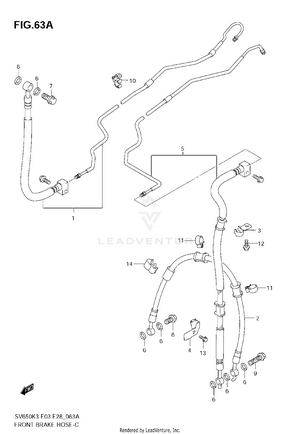 Front Brake Hose(sv650ak7/sak7) Schematic