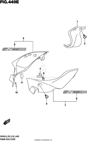 Frame Head Cover (sv650xal9 E28) Schematic