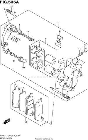Front Caliper (vl1500bl7 E03) Schematic