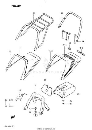 Seat Tail Cover (model T) Schematic