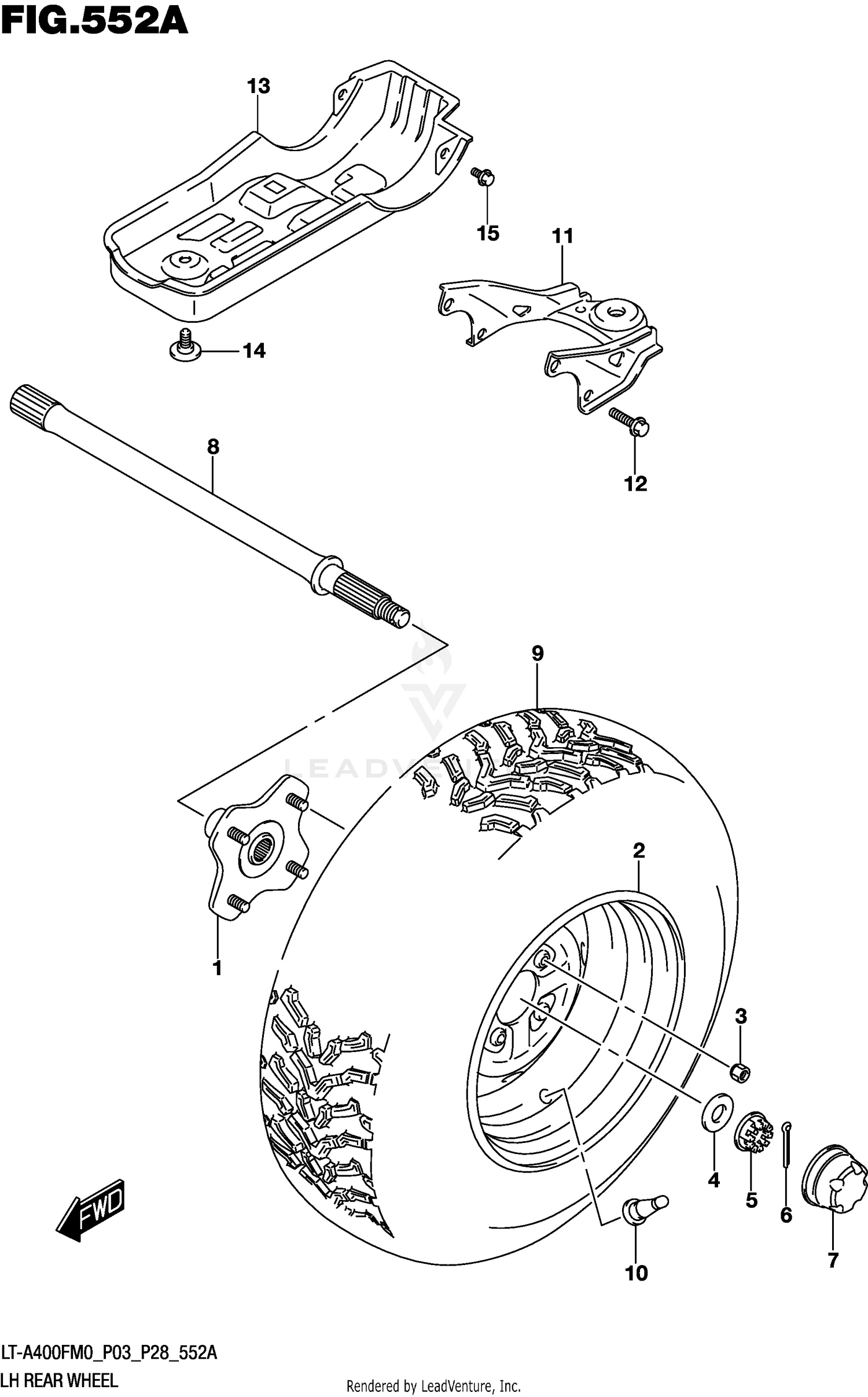 LH REAR WHEEL (LT-A400FM0 P03)