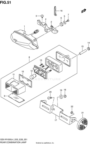 Rear Combination Lamp (gsx-r1000l4 E33) Schematic