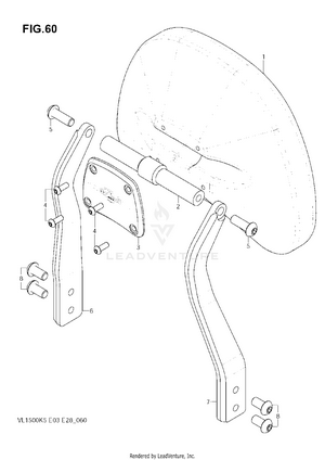 Backrest, Mounts, Saddlebags C90t Schematic