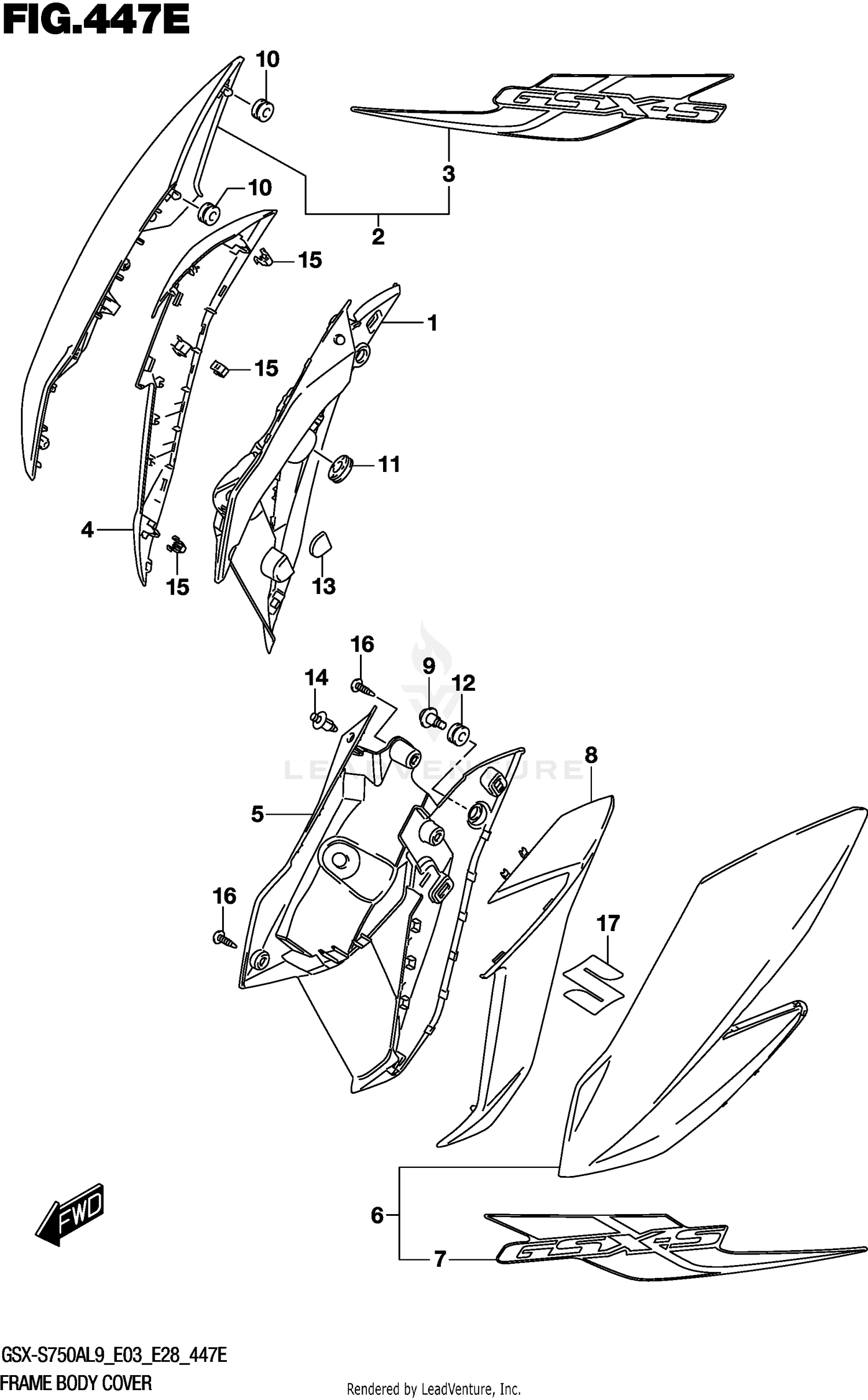 FRAME BODY COVER (GSX-S750YAL9 E33)