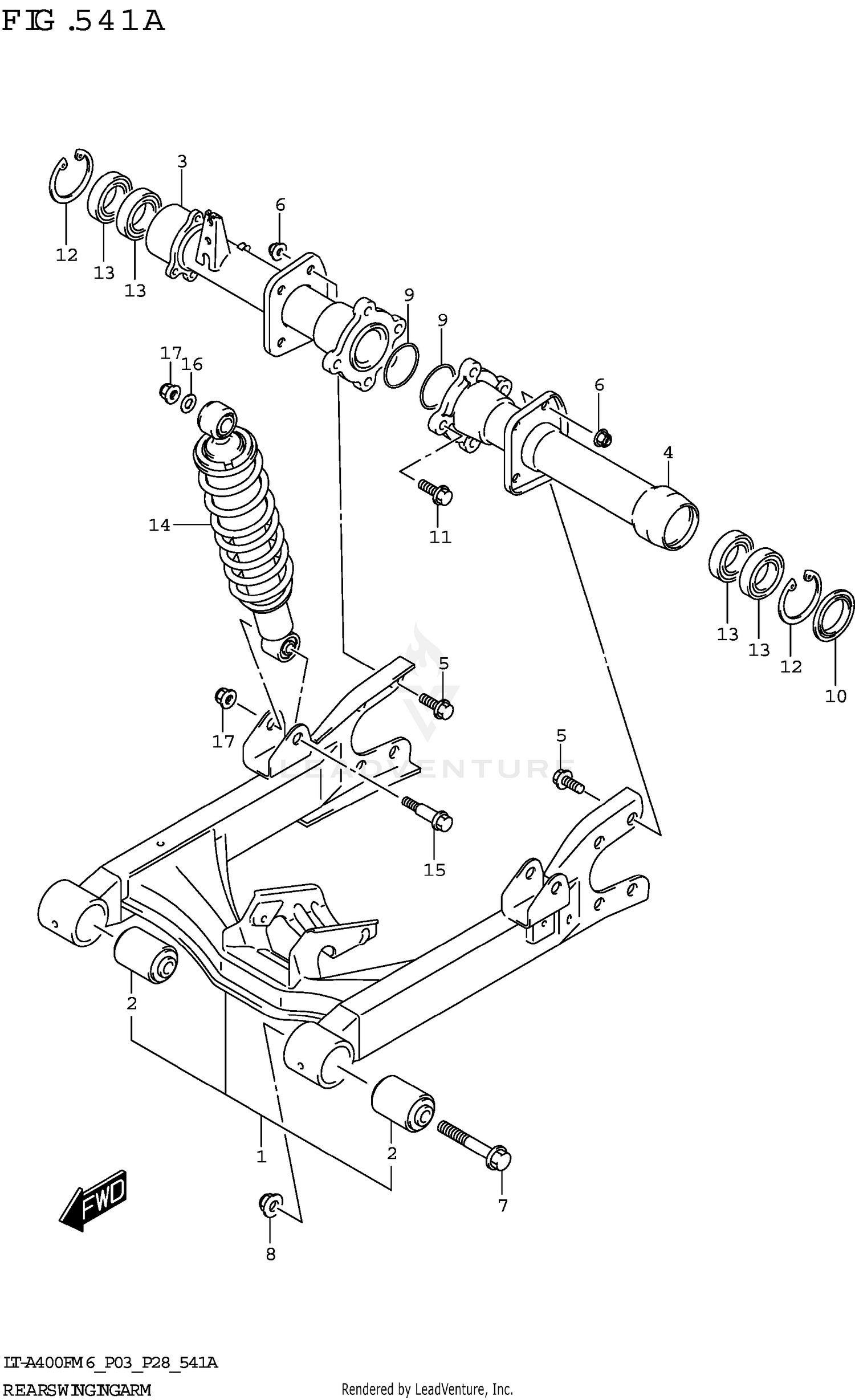 REAR SWINGINGARM (LT-A400F)