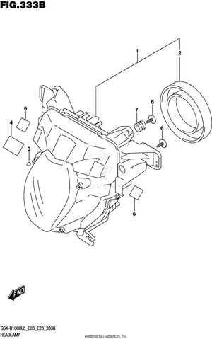Headlamp (gsx-r1000l8 E33) Schematic