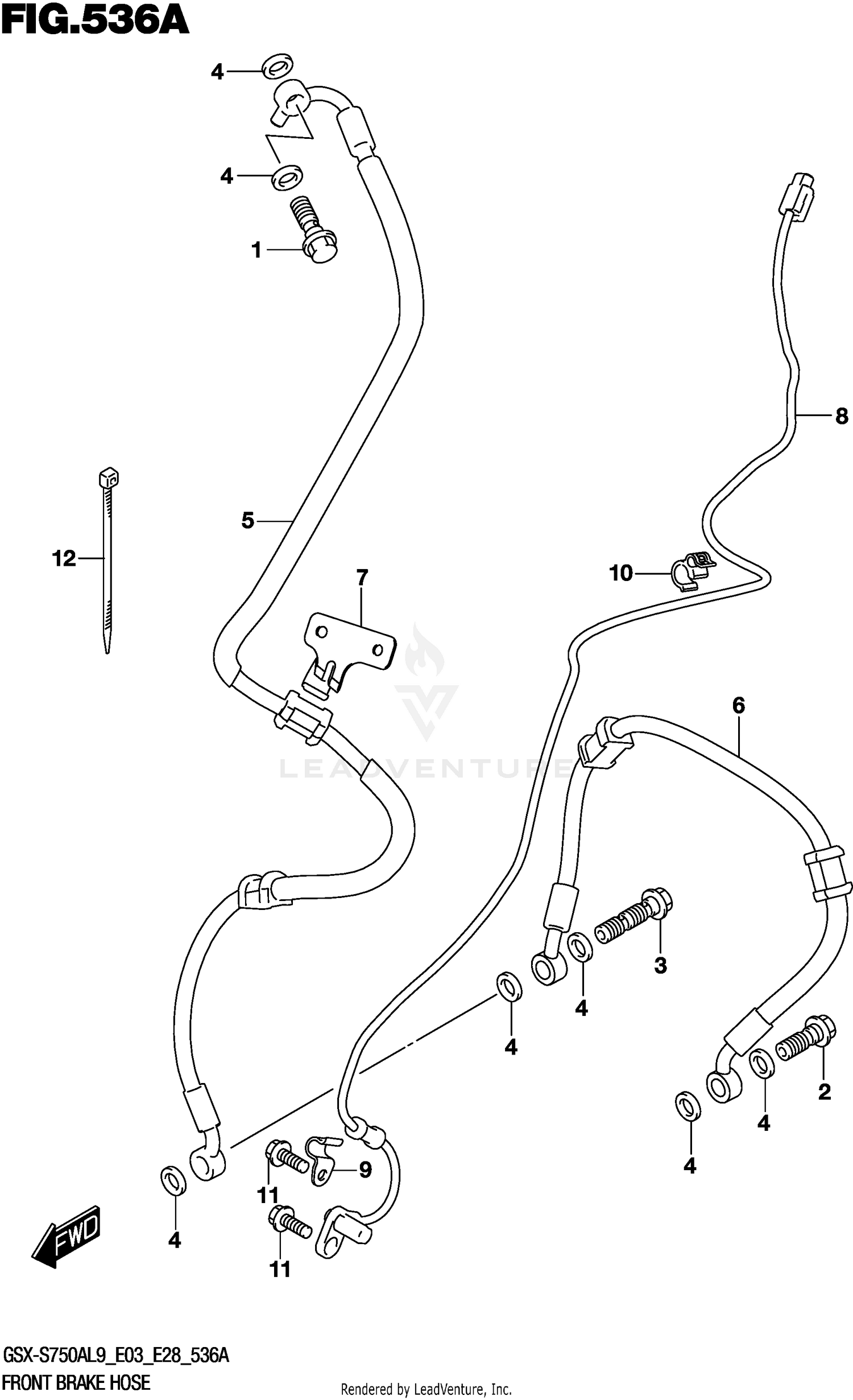 FRONT BRAKE HOSE (GSX-S750ZL9 E03)