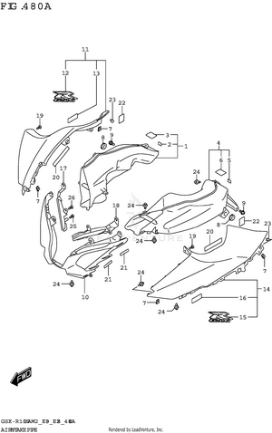 Air Intake Pipe (gsx-r1000a) Schematic