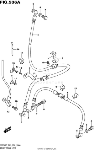 Front Brake Hose (sv650l7 E03) Schematic