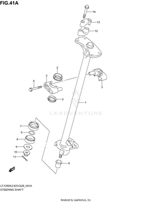 Steering Shaft (model K4/k5/k6) Schematic