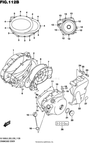 Crankcase Cover (vl1500bl8 E28) Schematic