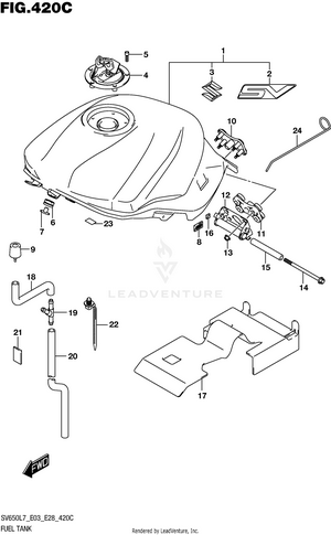 Fuel Tank (ykv)  (sv650l7 E33) Schematic
