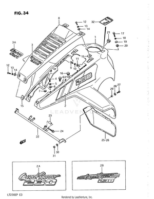 Front Fender (model H/j/k) Schematic