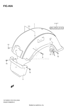 Rear Fender (model K7) Schematic