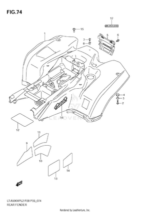 Rear Fender (lt-a500xpl2 E33) Schematic